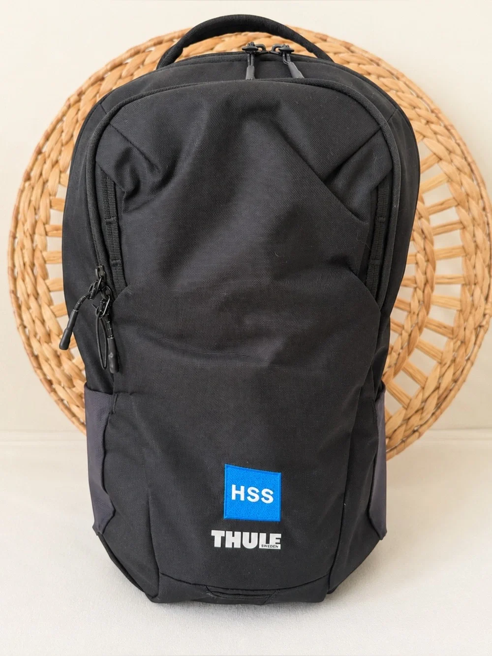 Thule HSS Branded Black Laptop Backpack Travel Work Bag Padded Tech Organizer